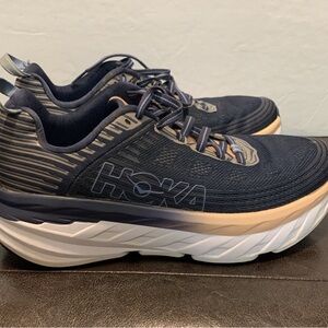 Hoka Men's Dark Blue and Beige Athletic Shoes